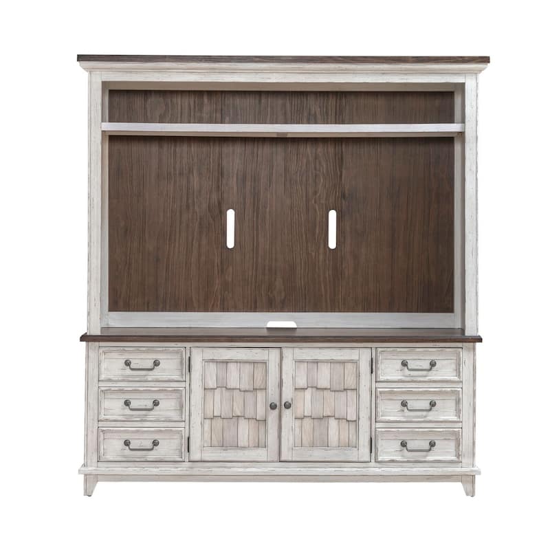 River Place Riverstone White & Tobacco Entertainment TV Console Various Sizes