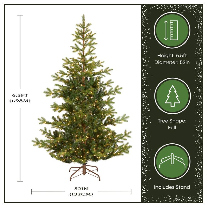 National Tree Company 6.5 ft. Norwegian Spruce Tree with Clear Lights - 6.5 Foot