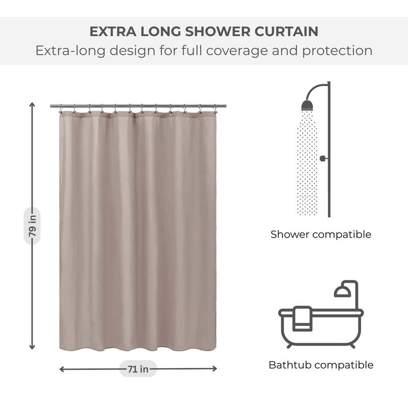 Extra Long Waterproof Shower Curtain Liner 71x79 Inches