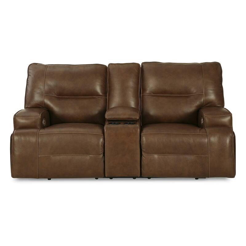 Signature Design by Ashley Francesca Auburn Power Reclining Loveseat with Console and Adjustable Headrest - 82"W x 41"D x 42"H