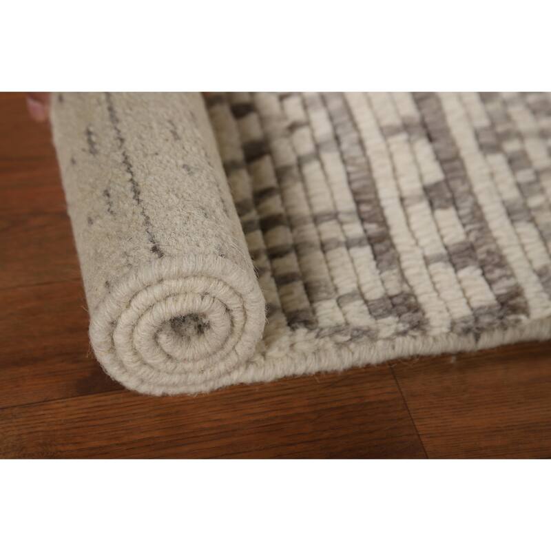 Geometric Moroccan Oriental Accent Rug Hand-Knotted Wool Carpet - 2'0"x 3'0"