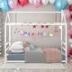 preview thumbnail 11 of 16, House Platform Bed with Roof and Chimney Design, Twin Size - Sturdy Metal Frame for Kids' Room, Black