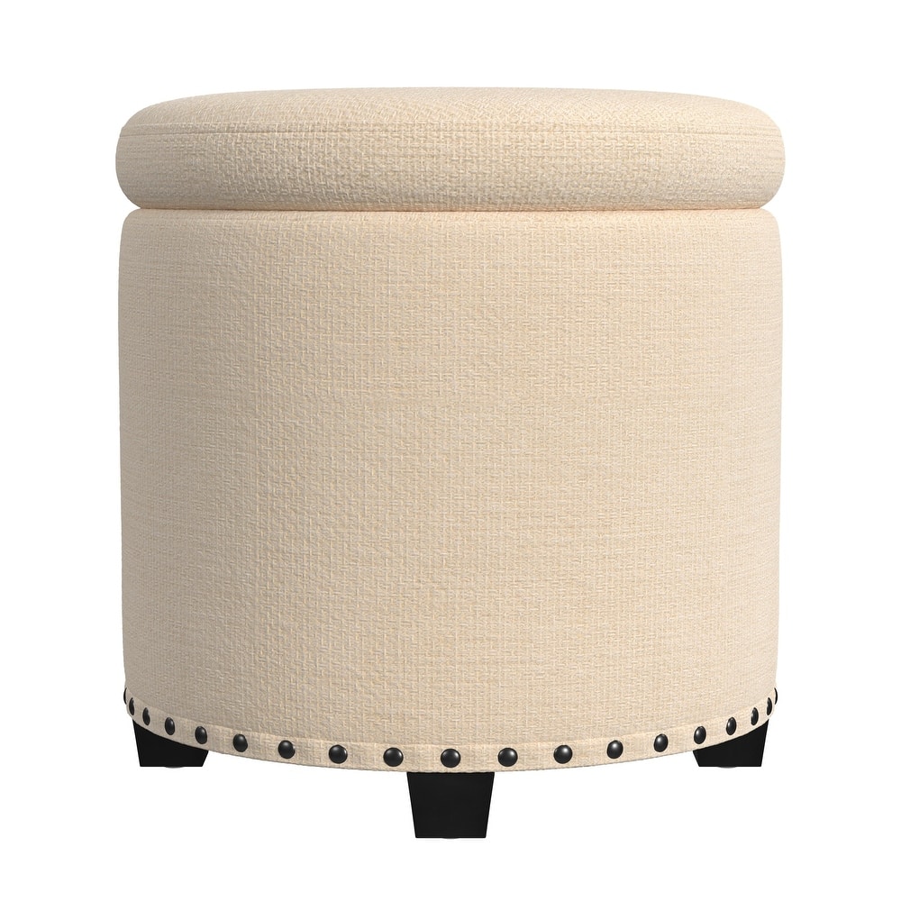 HomePop Storage Ottoman with Nailheads