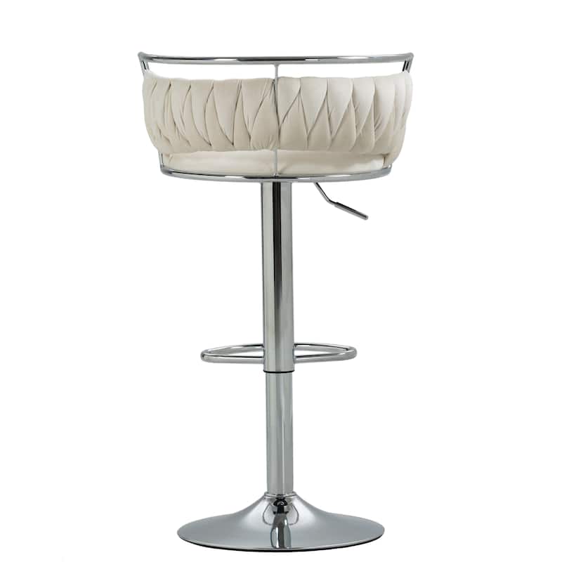 Modern Velvet 26" Adjustable Swivel Bar Stools (Set of 4)