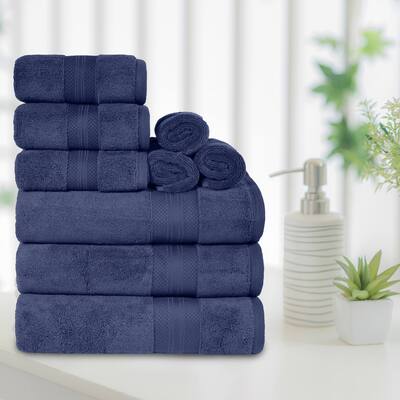 Superior Turkish Cotton 9 Piece Solid Plush Heavyweight Towel Set