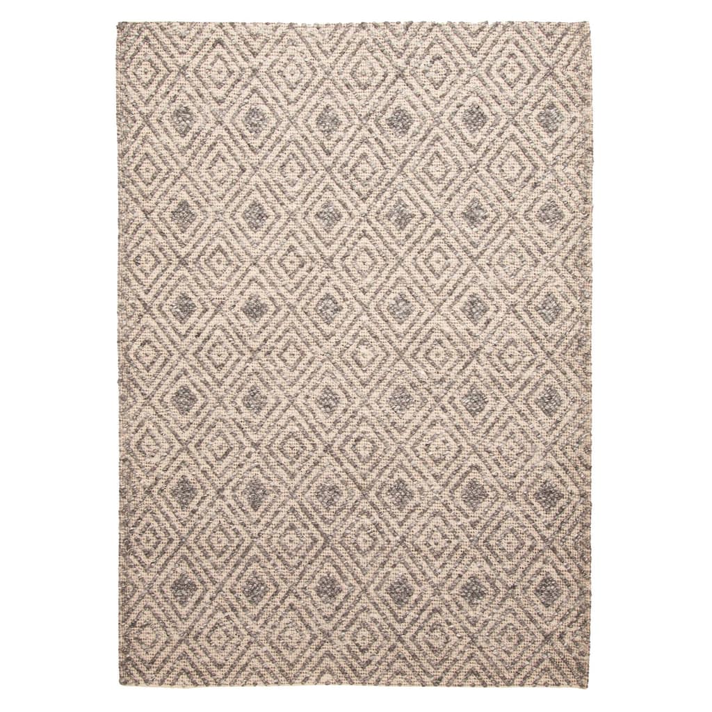 ECARPETGALLERY Braid weave Sienna Dark Grey Wool Rug - 5'4 x 7'4
