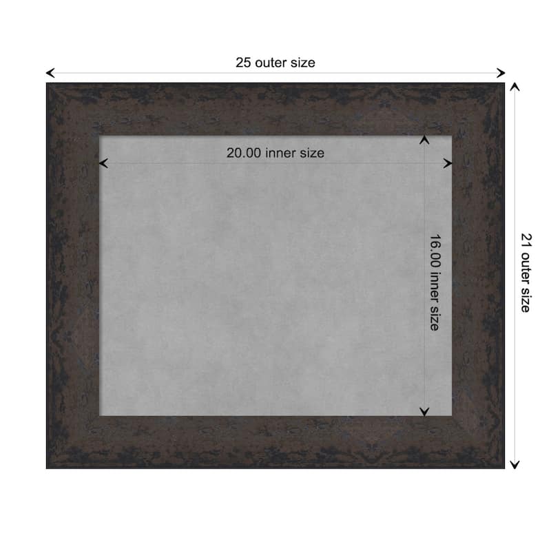 Amanti Art Dappled Black Brown Framed Magnetic Board - Board Size 20x16