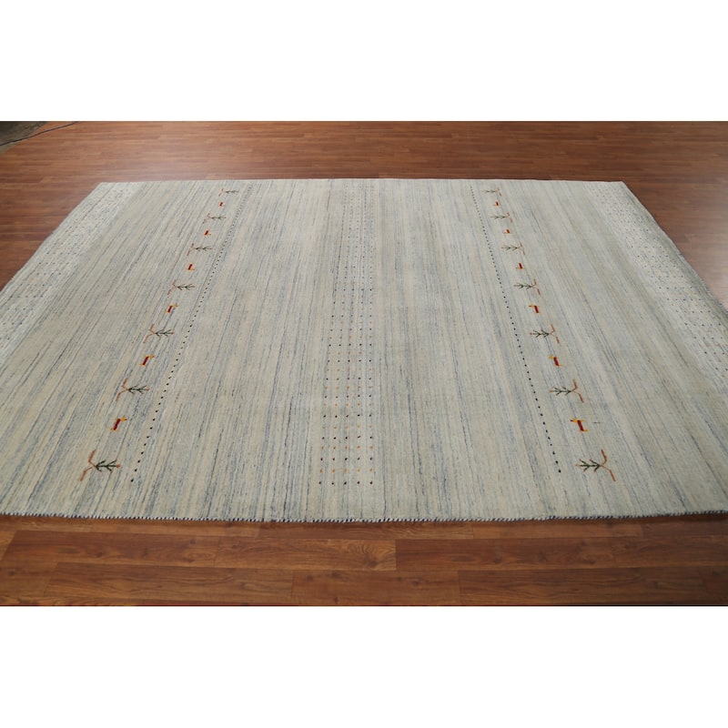 Striped Gabbeh Oriental Area Rug Handmade Wool Carpet - 6'10"x 9'9"