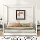 preview thumbnail 10 of 17, Durable King Canopy Platform Bed with Customizable Curtain Options, Natural White
