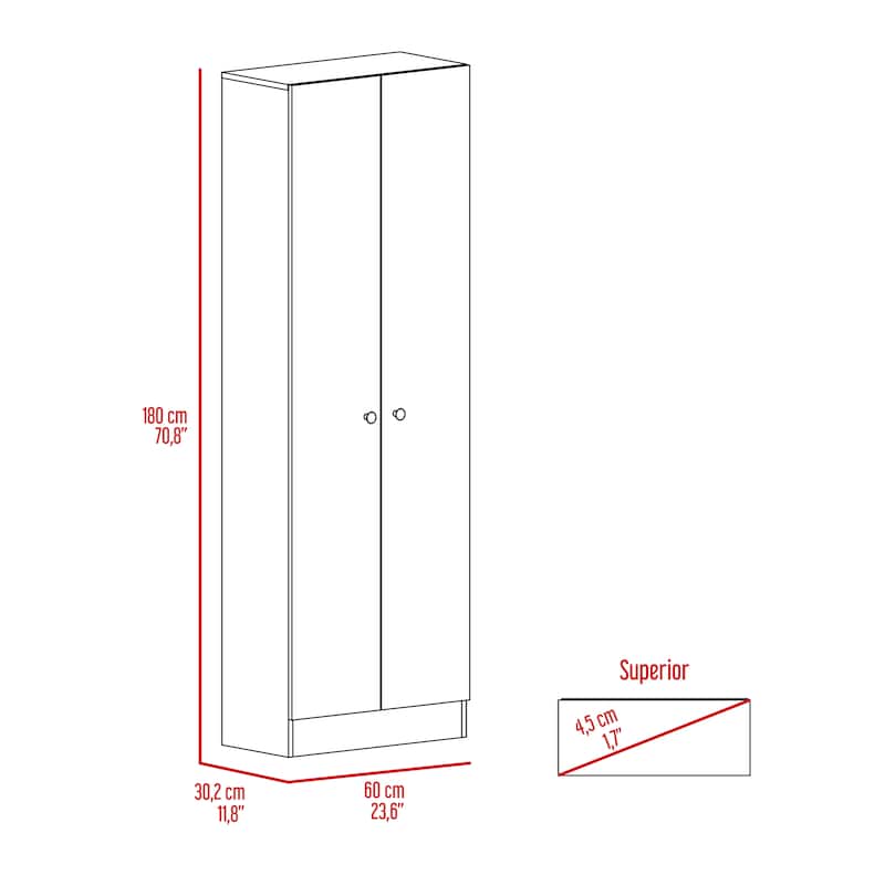 TUHOME Plymouth Multistorage Kitchen Cabinet with 5 Shelves
