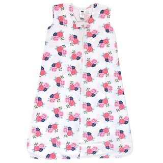 Hudson Baby Infant Girl Cotton Sleeveless Wearable Sleeping Bag, Sack, Blanket, Coral Floral