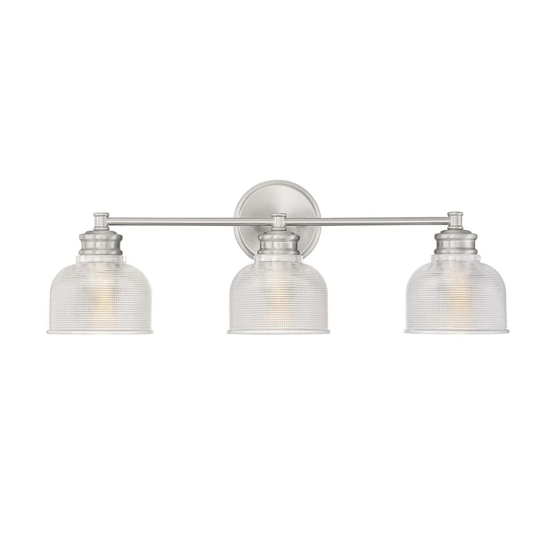 Meridian M80035 3 Light 24" Wide Bathroom Vanity Light with Halophane - Brushed Nickel