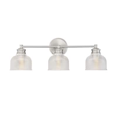 Meridian M80035 3 Light 24" Wide Bathroom Vanity Light with Halophane