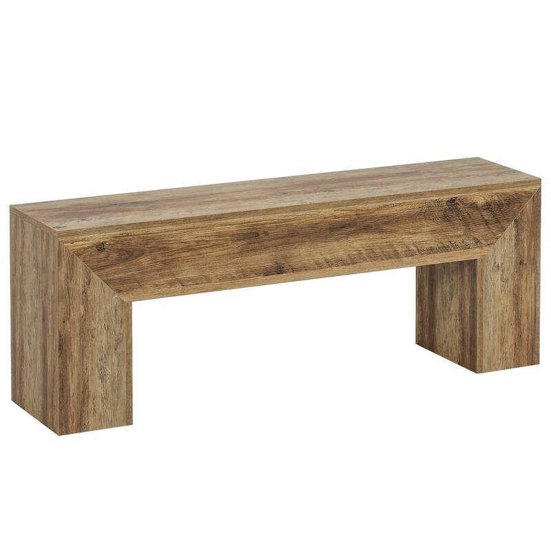 47-Inch Wood Dining Bench Entryway Bench - Oak Brown