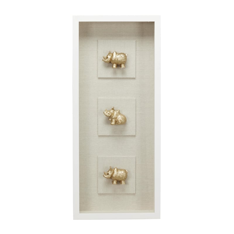 Rhino Shadow Box - Gold - Roche River Decor