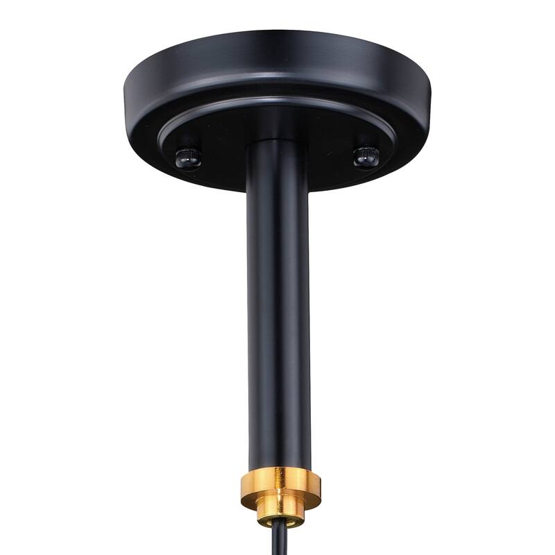 Kassidy Black and Brass Industrial Teardrop Mini Pendant Ceiling Light Clear Glass - 5-in W x 16-in H x 5-in D