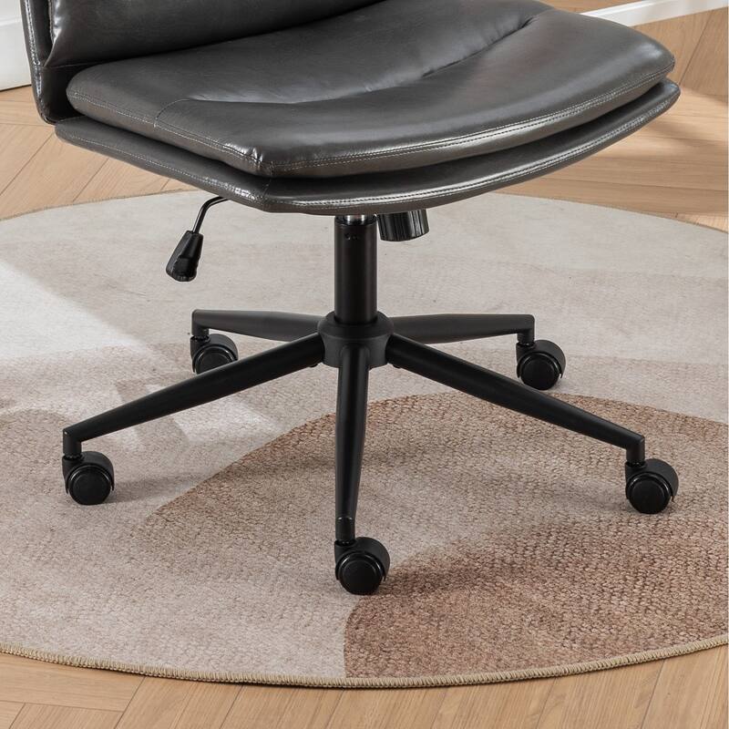 Gray Exquisite Office Chair Visitor Chair with Casters, Upholstered Computer Chair Makeup Chair for Office Bedroom