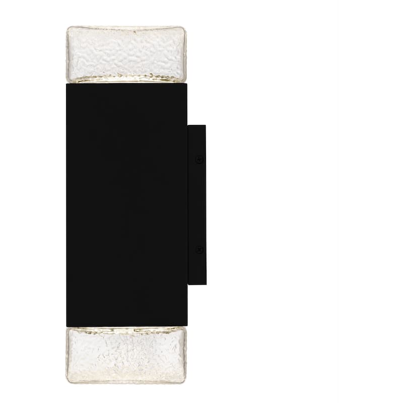 Saxton Integrated LED Matte Black Outdoor Wall Lantern