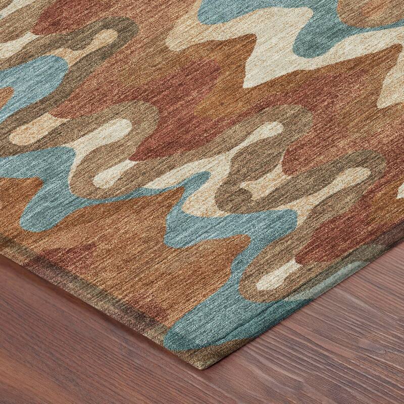 Machine Washable Indoor/ Outdoor Modern Mason Chantille Rug