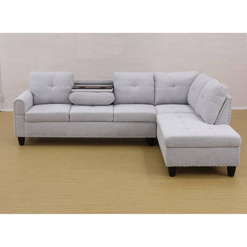 KISRAIS 97.5" Wide 2-Piece Upholstered Sectional Sofa Set for Small Space