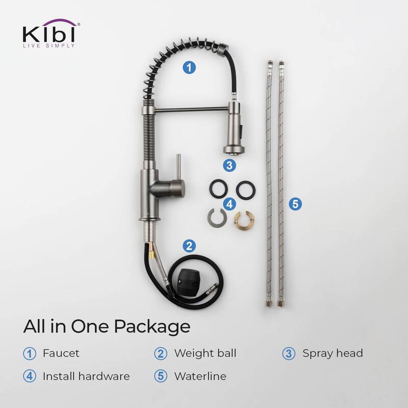 Aurora Single Handle Pull Down Kitchen Sink Faucet