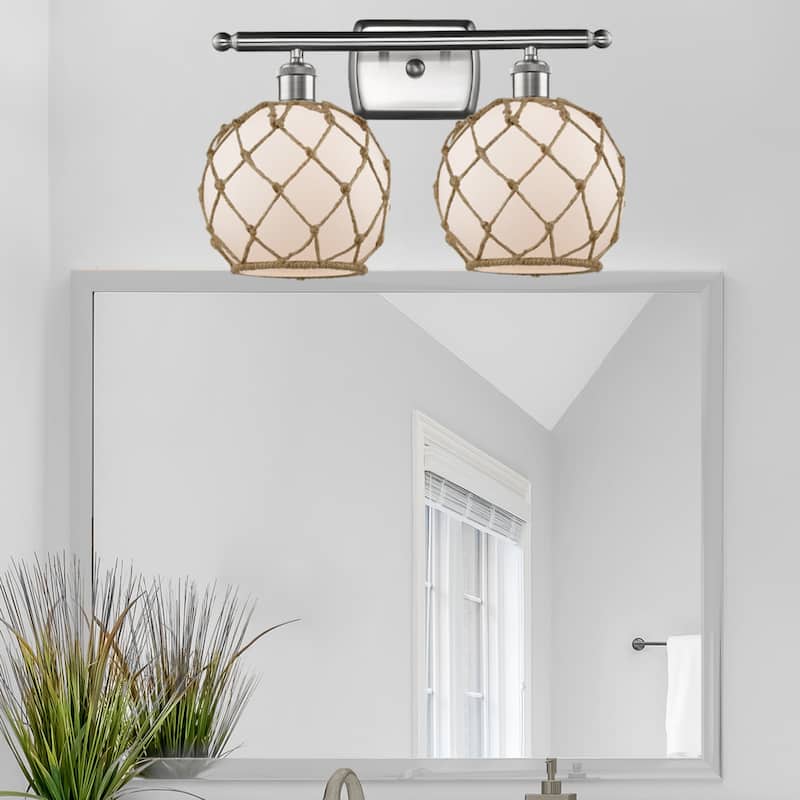 Innovations Lighting Farmhouse Rope 2 Light 16" Wide Bathroom Vanity