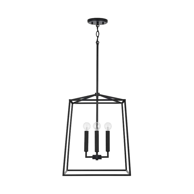Thea 4-light Foyer Pendant - 20"H x 16"W - Matte Black