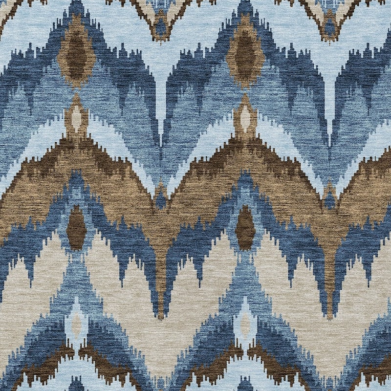 HomeRoots Ikat Transitional Rectangle Outdoor Rug
