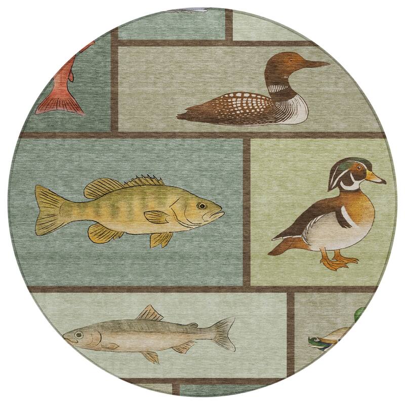 Machine Washable Indoor/ Outdoor Cabin Lodge Chantille Rug