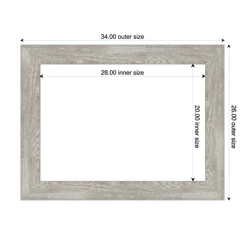 Amanti Art Dove Greywash Framed Dry Erase Magnetic Board