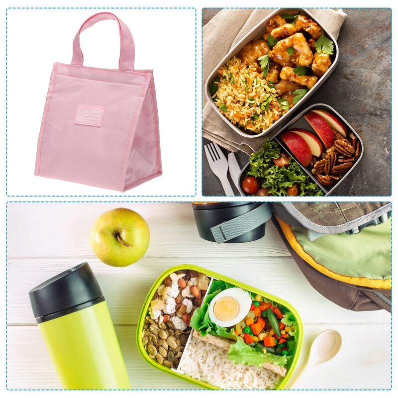 Insulated Lunch Bags, 2Pcs 10"x6"x13" 8"x5"x9" Portable Containers Bag