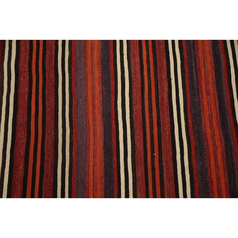 Hand Woven Oriental 100% Wool Carpet Southwestern Geometric Red Kilim Area Rug - 7' 11'' X 5' 0''