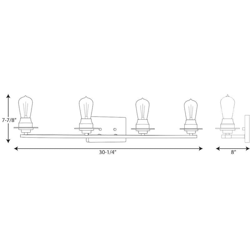 Debut Collection 4-Light Graphite Farmhouse Bath Vanity Light