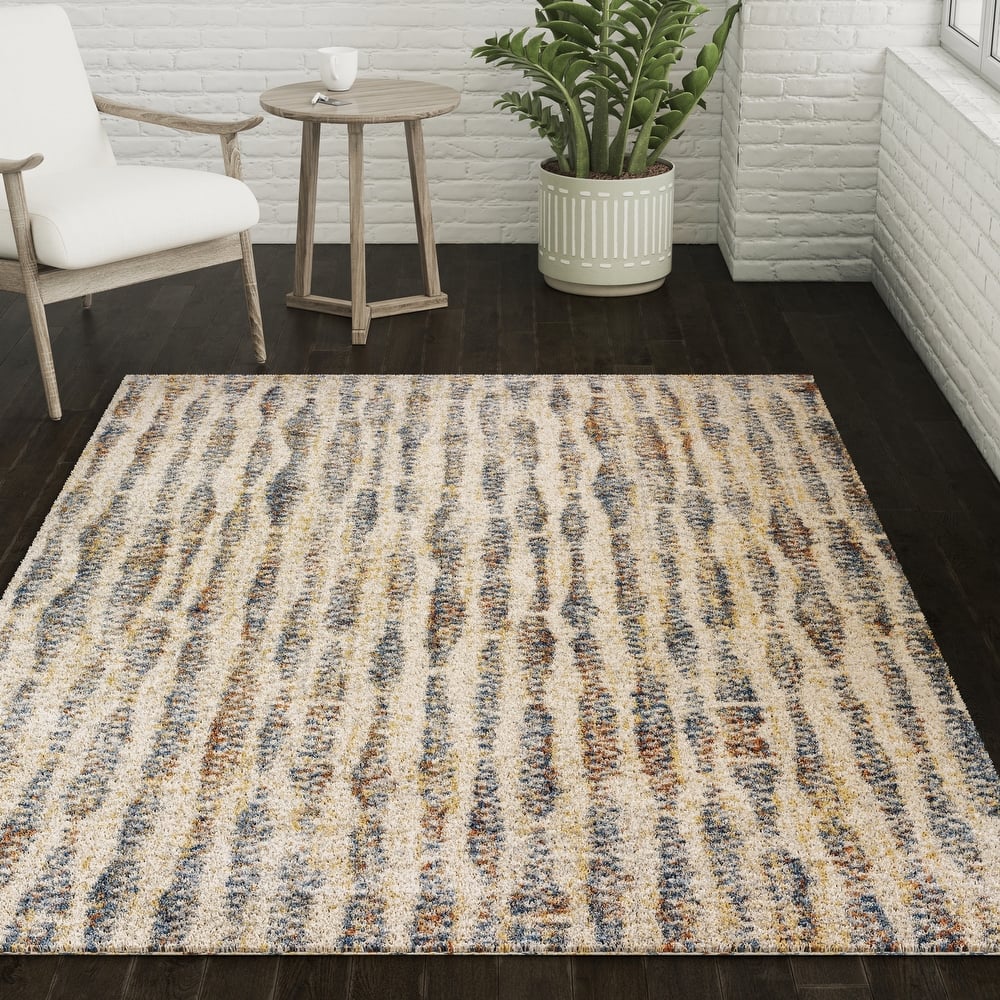 Addison Barkley Distressed Geometric Wheat 1'8" x 2'6" Accent Rug
