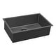 preview thumbnail 3 of 7, Ruvati 27-inch Undermount Gunmetal Black Stainless Steel Kitchen Sink 16 Gauge Single Bowl - 8' x 11'