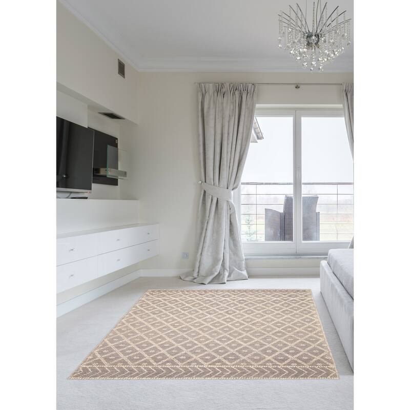 ECARPETGALLERY Braid weave Sienna Grey Wool Rug - 6'1 x 8'11