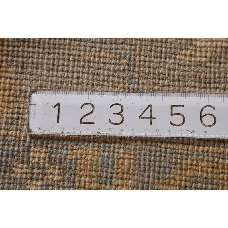 Beige Vegetable Dye Oushak Turkish Area Rug Handmade Wool Carpet - 6'0"x 8'2"