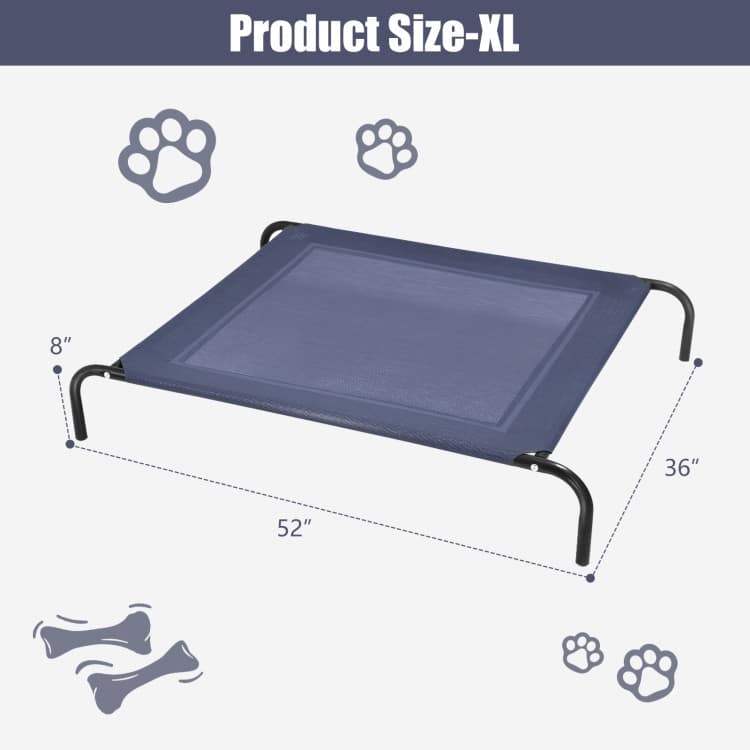 Elevated Pet Bed for Medium Large Dogs - 52" x 36" x 8" (L x W x H)