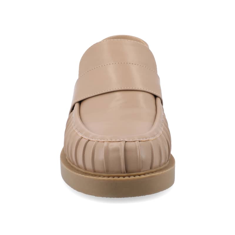 Journee Collection Women's Lakenn Slip On Crash Back Loafer Flats - Taupe - 5.5