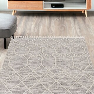 HomeRoots 5' X 8' Gray and Ivory Abstract Area Rug - 5' X 8' - Bed Bath ...