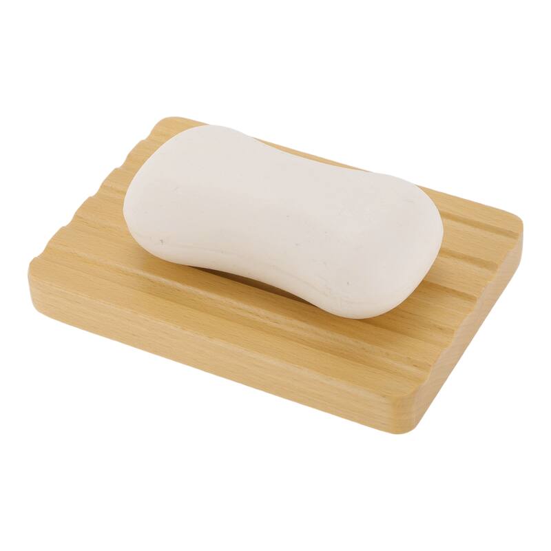 Portable Square Soap Dish for Bathroom for Kitchen 5.12"x3.54"x0.59" Brown 1 Pc
