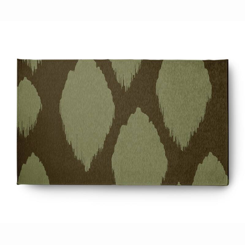 Web of Ikat Soft Chenille Rug - 3' x 5' - Dark Green