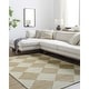 preview thumbnail 4 of 19, Wilfredo Transitional Checkered Jute Area Rug Biege/Natural - 2' 6" x 8'