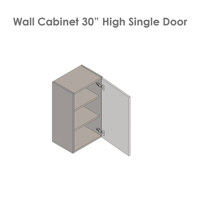 12" x 30" Wall Cabinet-Single Door-Grey - 12 x 30 x 12