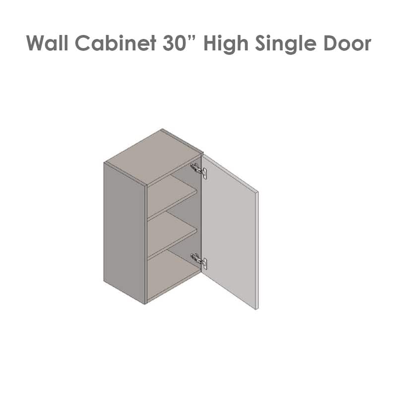 18" x 30" Wall Cabinet-Single Door-Grey - 18 x 30 x 12