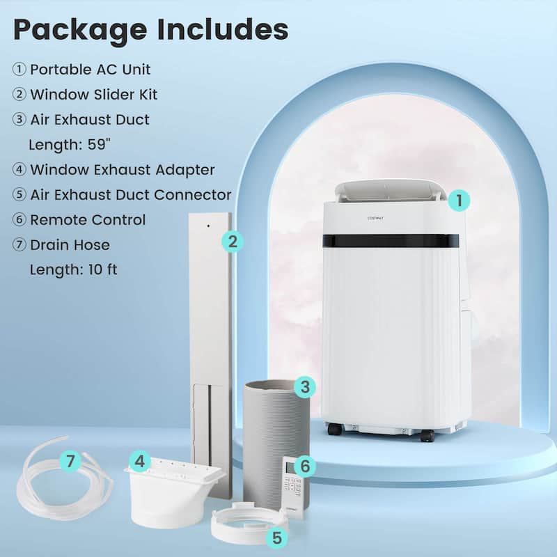 Costway 12000 BTU Portable Air Conditioner with Fan & Dehumidifier - See Details