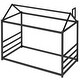 preview thumbnail 9 of 16, House Platform Bed with Roof and Chimney Design, Twin Size - Sturdy Metal Frame for Kids' Room, Black