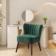 preview thumbnail 15 of 19, Modern Velvet Accent Chair Set of 2, Soft Upholstered Living Room Chair with Wooden Legs Green