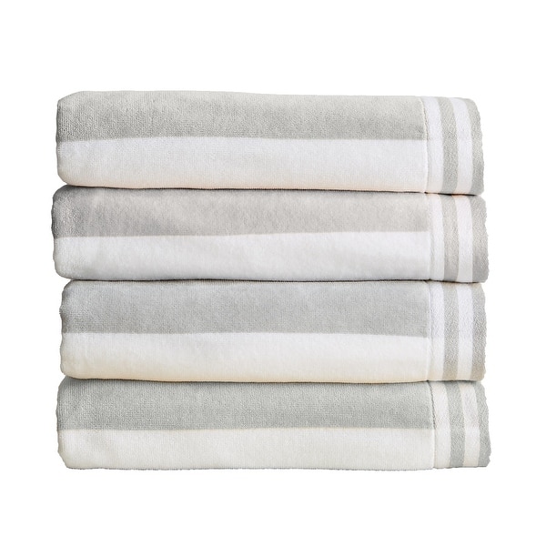Large Beach Towel Set of Soft Cabana Striped Beach Towel Velour