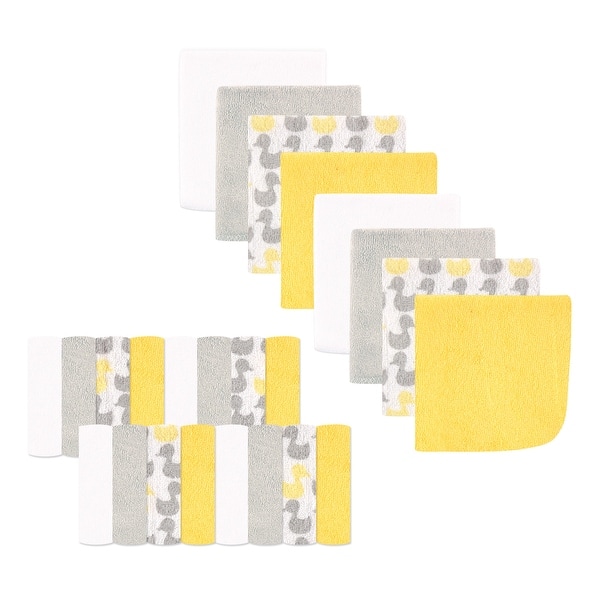 slide 1 of 1, Luvable Friends Baby Unisex Super Soft Bundle Washcloths, Ducks, One Size - Ducks - One Size One Size - Ducks